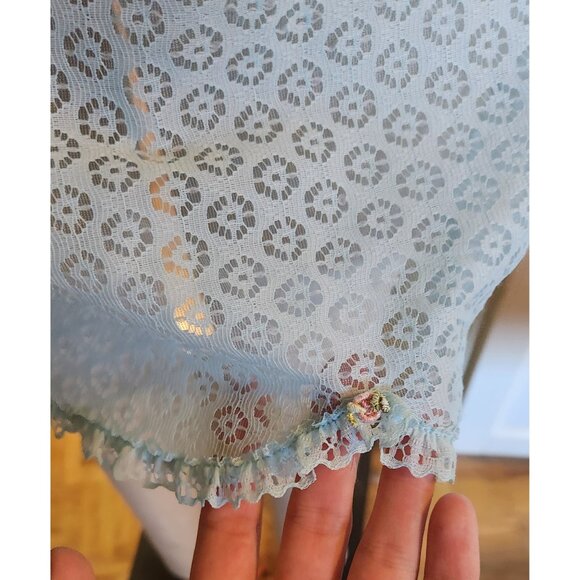 Vintage Light Green-blue lace slip - Picture 4 of 8